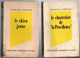 Lot 2 Romans  Policier - Simenon - Le Charretier De La Providence & Le Chien Jaune De 1931/32 - Simenon