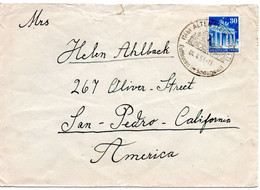 55422 - Bund - 1951 - 30Pfg. Bauten A. Bf. ALTENSTEIG -> San Pedro, CA (USA), Kl.Mgl. - Otros & Sin Clasificación