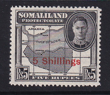 Somaliland Protectorate: 1951   KGVI - Surcharge    SG135     5/- On 5R    MH - Somaliland (Protectoraat ...-1959)