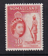 Somaliland Protectorate: 1953/58   QE II - Pictorial    SG138     10c  Red-orange   MH - Somaliland (Protectoraat ...-1959)