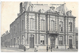 Cpa...Cousolre...(nord)...l'hotel De Ville...1908...animée... - Other Municipalities