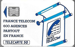 CARTE-PUBLIC-600 AGENCES-50U-Te16-SC4An-S/E-Offset-Trou 6-La Communication-5Ge-N°36199-UTILISE-TBE- - 600 Agences