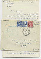 GANDON 4FR BLEUX2+1FR MAZELIN  LETTRE REC PROVISOIRE AVION POSTE AUX ARMEES 24.6.46 *403* HANOI - Guerra De Indochina/Vietnam