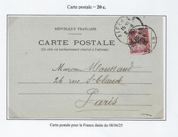 Algérie Tarifs Postaux - Carte - Lettres & Documents