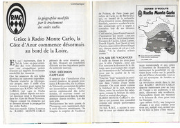 PUB 1973 Station Radio RMC Radio Monte Carlo Zones D'écoute Double Page - Pubblicitari