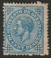 Spain 1876 Sc MR6 Espagne Ed 184 Yt Guerre 6 War Tax MH* Toned/disturbed Gum - Impots De Guerre