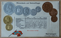 Münzen Und Handelsflagge Money Coins And Flag Pièces Et Drapeau Monete Numismatic Norwegen Krone - Munten (afbeeldingen)