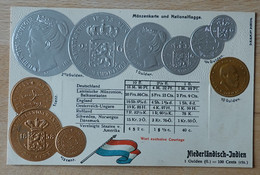 Münzen Und Handelsflagge Money Coins And Flag Pièces Et Drapeau Monete Numismatic Niederländisch Indien India - Munten (afbeeldingen)