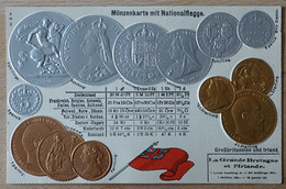 Münzen Und Handelsflagge Money Coins And Flag Pièces Et Drapeau Monete Numismatic La Grande Bretagne Et L`Irlande - Munten (afbeeldingen)