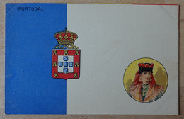 Flagge Mit Portrait Und Wappen Flag With Portrait And Coat Of Arms Drapeau Avec Portrait Et Armoiries Portugal - Non Classés