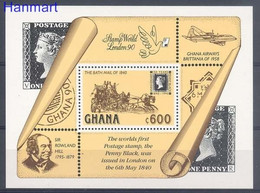 Ghana 1990 Mi Block 156 MNH  (ZS5 GHNbl156dav141A) - Rowland Hill