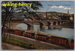 Wetter An Der Ruhr - Partie An Der Ruhrbrücke 1   Mit Güterzug Eisenbahn - Wetter