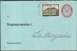 1945. DANMARK. 20 ØRE ENVELOPE Fødselsanmeldelse. Til Sognepræsten I Sdr. Kongerslev. Print Number 106x. C... - JF425406 - Interi Postali