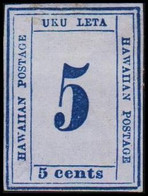 1865. HAWAII. HAWAIIAN POSTAGE - UKU LETA - HAWAIIAN POSTAGE. 5 Cents. Hinged. Interesting Old... (Michel 16) - JF511357 - Hawaï