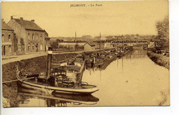 CPA 59 JEUMONT Le Port Bateaux Quais Maisons Pont - Jeumont