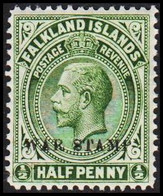 1918. FALKLAND ISLANDS Georg V.  WAR STAMP 0n HALF PENNY. Never Hinged.  (Michel 36b) - JF511466 - Falklandeilanden