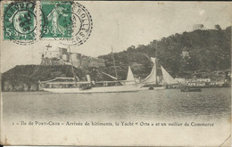 ILE DE PORT CROS , Arrivée De Bâtiments , Le Yacht " Orta " Et Un Voilier De Commerce , 1909 - Altri Comuni