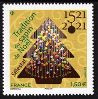 France - 2021 - Christmas - Mint Stamp With Hot Foil Printing And Varnish - Ongebruikt
