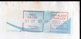 France 1990 / Paris Colisee / Franking Label / Machine Stamp, Automat / Franking Label - 1990 « Oiseaux De Jubert »