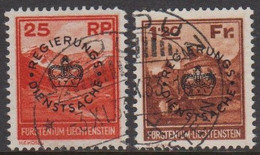 1933. LIECHTENSTEIN. Complete Set Officials With 2 Stamps Overprinted REGIERUNGSDIENS... (Michel Dienst 9-10) - JF511535 - Service