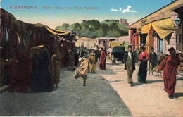 Egypte Alexandria Alexandrie Native Bazar Near Fort Napoleon Correspondance Militaire Cachet 1926 - Alexandrië