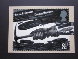 1976 SOCIAL REFORMERS P.H.Q. CARD WITH FIRST DAY OF ISSUE POSTMARK. ( 02327 ) - Cartes PHQ