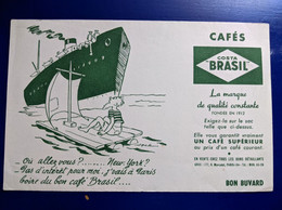 BUVARD PUBLICITAIRE ALIMENTAIRE  CAFE COSTA BRASIL ILLUSTRATEUR JACK  PAQUEBOT RADEAU - Café & Thé