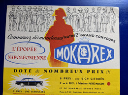 BUVARD PUBLICITAIRE MOKAREX NAPOLEON RENAULT VERSAILLES  JEU CONCOURS - Café & Thé