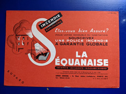 BUVARD PUBLICITAIRE ASSURANCE INCENDIE LA SEQUANAISE RUE JULES LEFEBVRE LUMINAIRE DIABOLO - Banca & Assicurazione