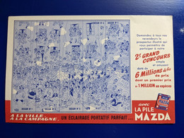 BUVARD PUBLICITAIRE PILE MADZA JEU CONCOURS ILLUSTRAUER DUBOUT - Piles