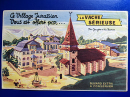 BUVARD PUBLICITAIRE  FROMAGE LA VACHE SERIEUSE EGLISE  GROSJEAN GROSJEANVILLE - Mostaza