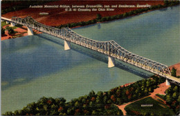 Indiana Audubon Memorial Bridge Betweeen Evansville And Henderson Kentucky Curteich - Evansville