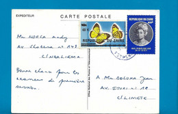 Zaïre Carte Postale Vanuit Ngaliema Naar Liniete UNG - Oblitérés