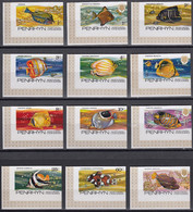 PENRHYN 1974 Fishes IMPERF Plate Proofs, Set Of 12 - Fishes