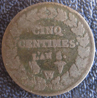 Cinq Centimes Dupré AN 8/6 W Lille, Référence Le Franc 67 - 5 Centimes