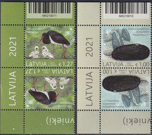Latvia 2021 Europa CEPT, Endangered Animals, Fauna, Birds, Storks, Mussels MNH** - 2021