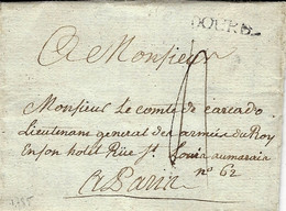 1785- Lettre De DOURD. ( Dourdan Seine Et Oise ) )   écrite Au Lieutenant Général Des Armées Du Roy à Paris - 1701-1800: Précurseurs XVIII