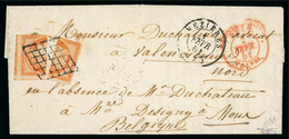 La Seule Lettre Connue Avec Deux Moitiés Du 40 Centimes Cérès - 1849-1850 Ceres