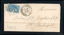 1865, Utilisation Frauduleuse Sur Lettre De Bénévent-L'Abbaye - 1862 Napoléon III