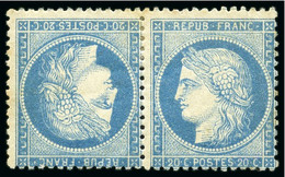 1870, Type Siège 20c Bleu En Paire TETE-BECHE, Neuf - 1870 Asedio De Paris