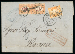 1875, Lettre De Marseille Pour Rome (Italie) Affranchissement - 1870 Asedio De Paris