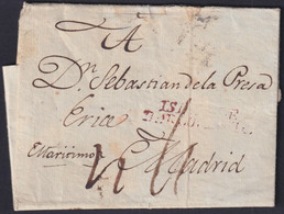 PREFI-780 CUBA ANTILLAS SPAIN 1803 STAMPLESS TO MADRID ISLAS DE BARLOVENTO POSTMARK. - Voorfilatelie