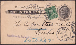 1899-H-260 CUBA US OCCUPATION 1899 US POSTAL STATIONERY TO HAVANA FORWARDED HARDWARE PRINTING. - Préphilatélie