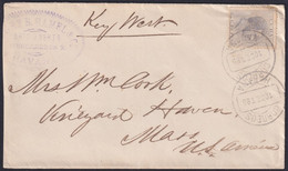 1884-H-61 CUBA SPAIN 1885 COVER “SHIP AGENT” SHIP HAVANA TO US. - Voorfilatelie