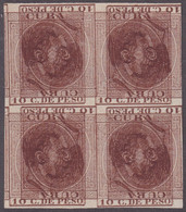 1884-271 CUBA SPAIN ALFONSO XII 1884 10c IMPERFORATED PROOF DOUBLE ENGRAVING. - Voorfilatelie