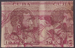 1884-272 CUBA SPAIN ALFONSO XII 1884 10c IMPERFORATED PROOF DOUBLE ENGRAVING. - Prephilately