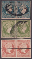 1857-357 CUBA ANTILLAS PUERTO RICO SPAIN ISABEL II 1857 1/2 R - 2 R COMPLETE SET PAIR. - Prephilately