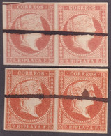 1857-355 CUBA ANTILLAS PUERTO RICO SPAIN 1857 2r ROSE & VERMELLON PAIR. - Voorfilatelie