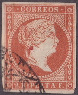 1857-353 CUBA ANTILLAS PUERTO RICO SPAIN 1857 2r MANCHA DEBAJO DE LA CABEZA. - Vorphilatelie