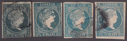 1855-271 CUBA ANTILLAS PUERTO RICO SPAIN 1855-57 “CORRFOS” DIFF WATERMARK. - Préphilatélie